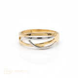 Nádherný zlatý prsten s linií bílého zlata 2-3509