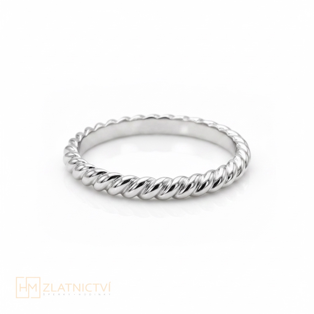Minimalistický prsten z bílého zlata 2-3382
